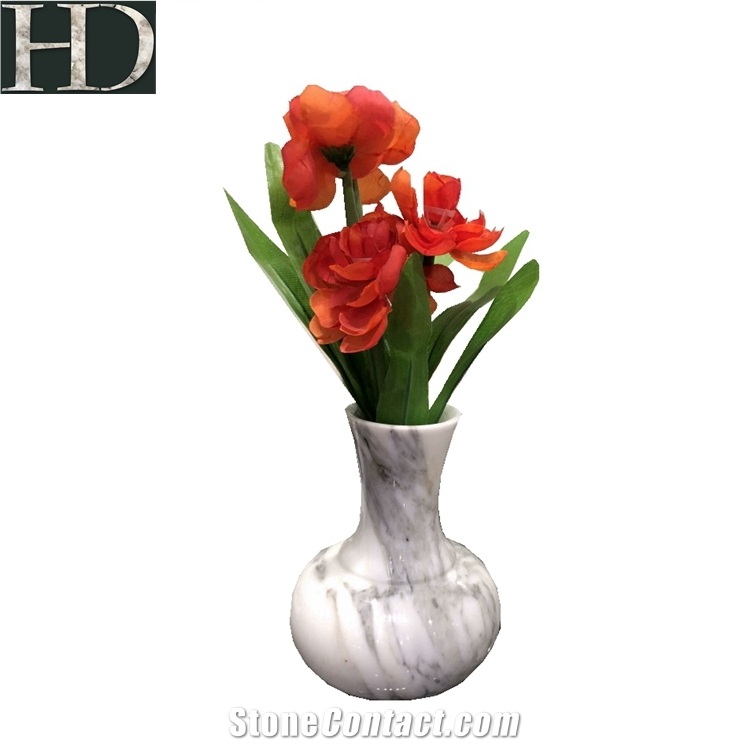 Bianco Calaeatta Marble Vase Home Decor Carving