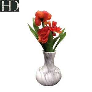 Bianco Calaeatta Marble Vase Home Decor Carving