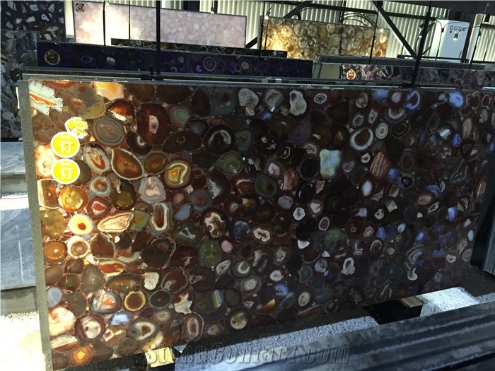 Colorful Agate Gemstone Semiprecious Stone Slab