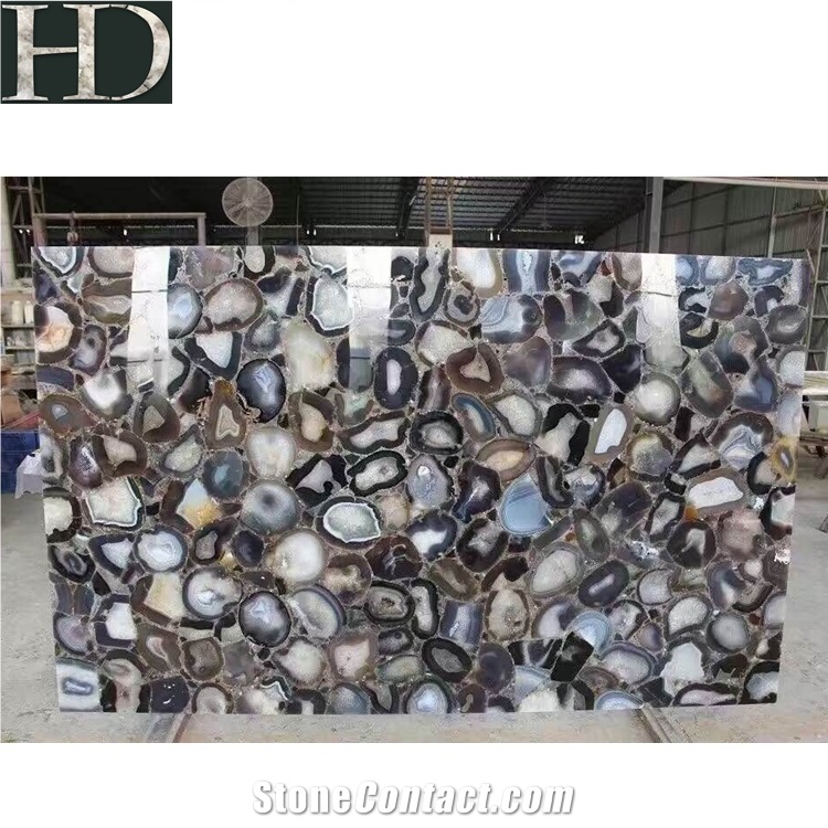 Grey Agate Semi Semiprecious Slabs Luxury Gemstone