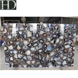 Grey Agate Semi Semiprecious Slabs Luxury Gemstone