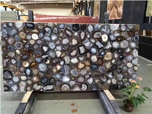 Grey Agate Semi Semiprecious Slabs Luxury Gemstone