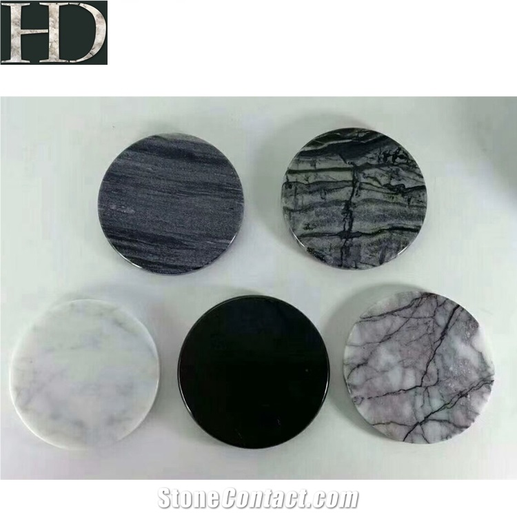 Marble Drink Coaster Interior Decor Round Hexagon