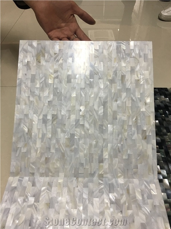 Mother Of Pearl Shell Mosaic Tile Black and White