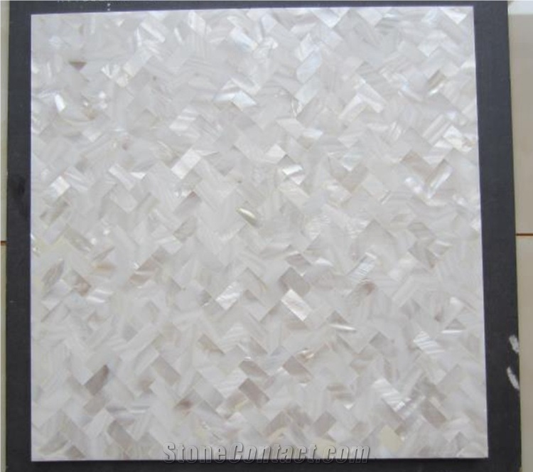 Mother Of Pearl Shell Mosaic Tile Black and White