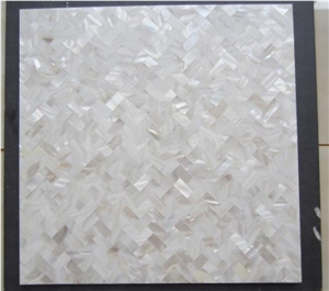 Mother Of Pearl Shell Mosaic Tile Black and White