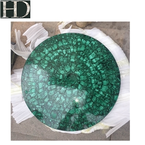 Peacock Green Semi-Precious Malachite Table Top
