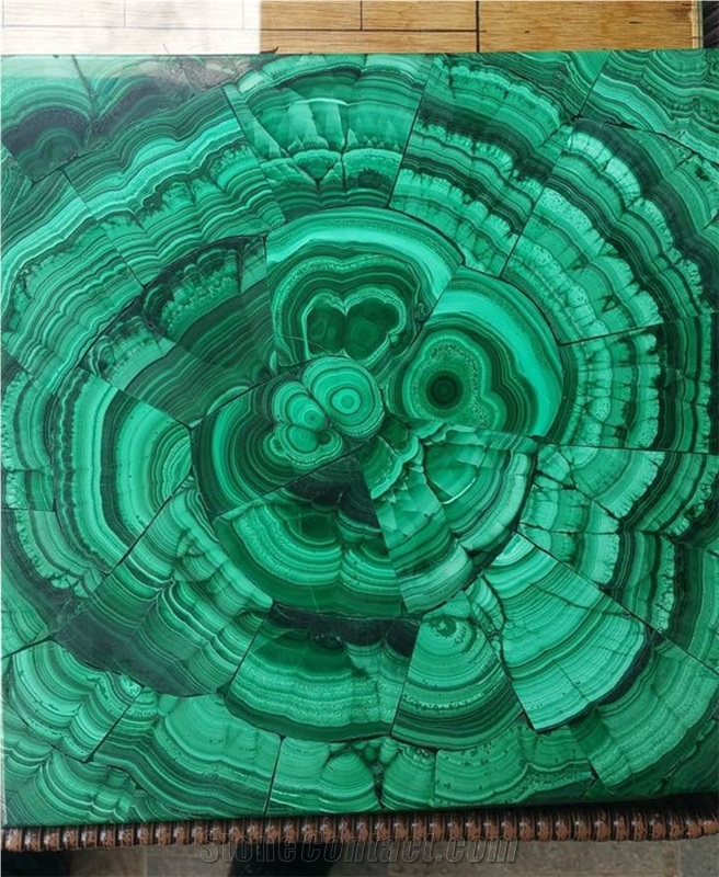 Peacock Green Semi-Precious Malachite Table Top