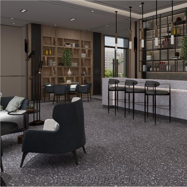 Light Grey Terrazzo Kitchen Tiles Floor
