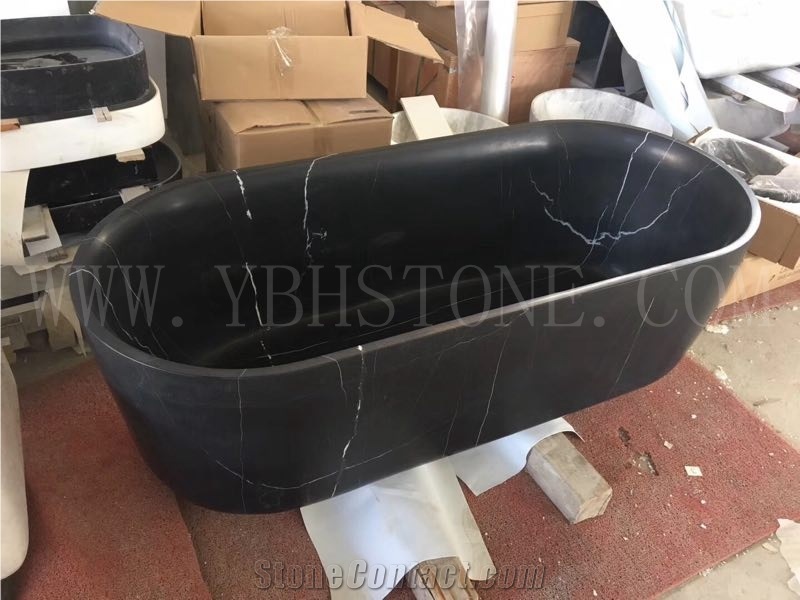 Bianco Carrara White/Polished Marble Bathtub