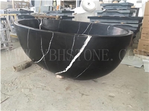 Bianco Carrara White/Polished Marble Bathtub