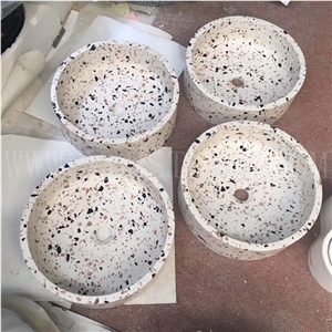Polished Terrazzo Bathroom Sinks for Hotel