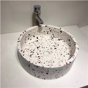 Polished Terrazzo Bathroom Sinks for Hotel