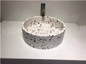 Polished Terrazzo Bathroom Sinks for Hotel