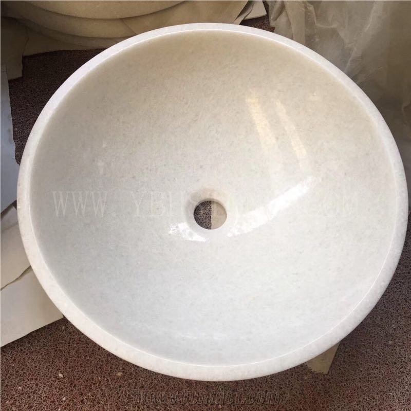 White Quartz Stone Basin for Hotel Project