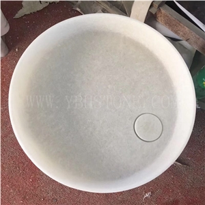 White Quartz Stone Basin for Hotel Project