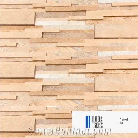 Mexican Beige Travertine Ledger 3d Panel
