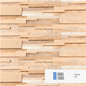 Mexican Beige Travertine Ledger 3d Panel