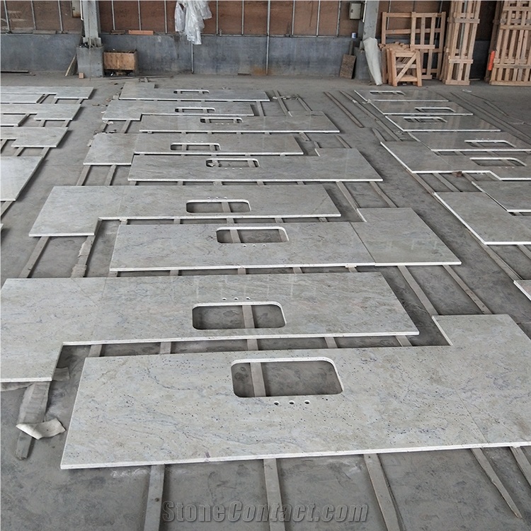 Custom River White Granite Countertop