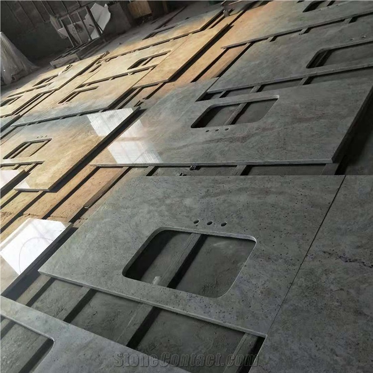 Custom River White Granite Countertop