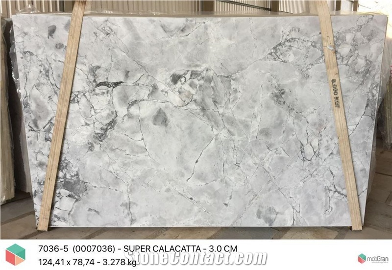 Super White Calacatta Quartzite Slab