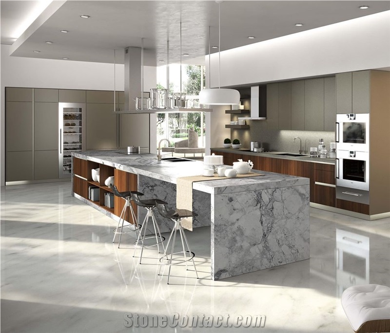 Super White Calacatta Quartzite Slab
