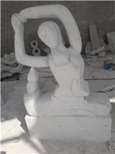 Makrana White Marble Abstract Art Sculptures
