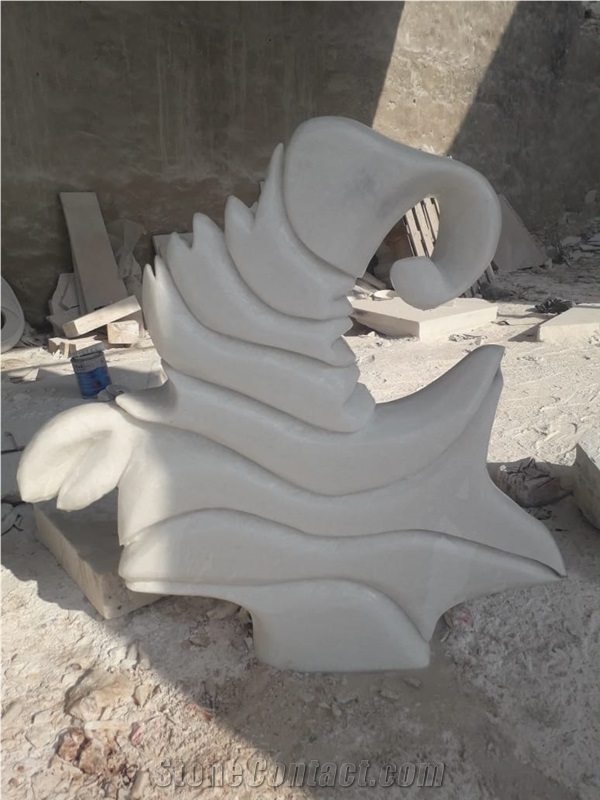 Makrana White Marble Abstract Art Sculptures