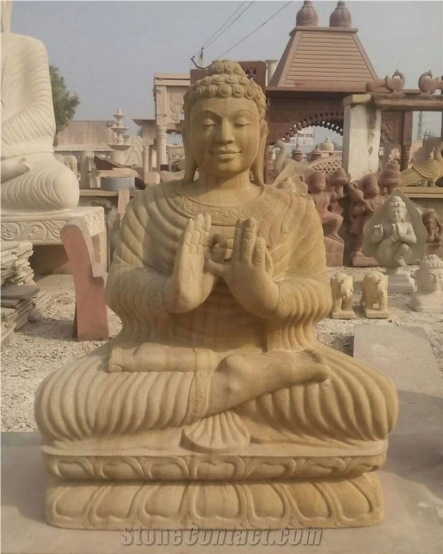 Teak Wood Sandstone Relief