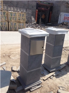 China Blue Limestone Lanterns Stone Mailbox