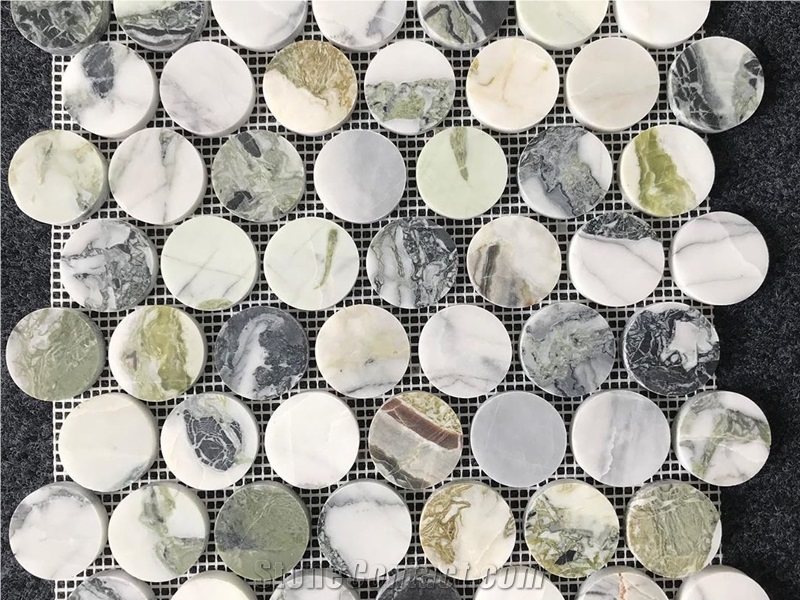 China Ice Jade White Beauty Marble Mosaic Design