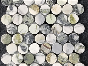 China Ice Jade White Beauty Marble Mosaic Design