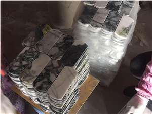 China Ice Jade White Beauty Marble Mosaic Design