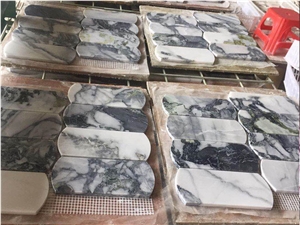 China Ice Jade White Beauty Marble Mosaic Design