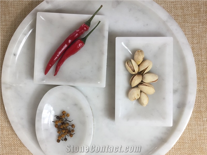 Elizabeth White Marble Handicraft for Tray