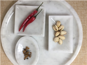 Elizabeth White Marble Handicraft for Tray