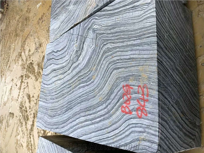 Silver Wave Marble Block