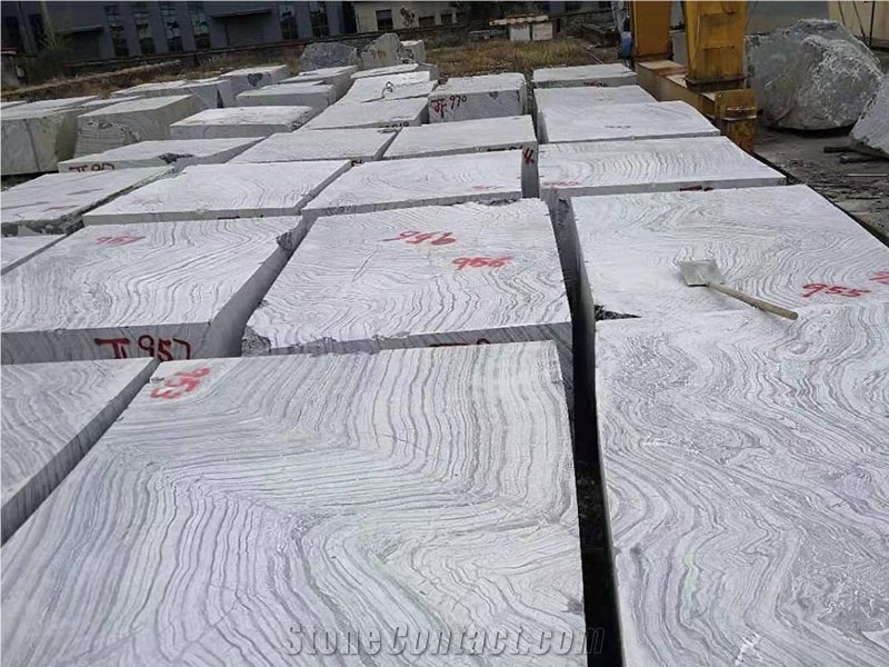 Silver Wave Marble Block