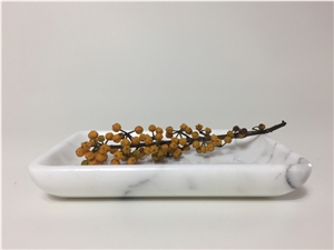 Snow White Marble Tray Stone Handicraft