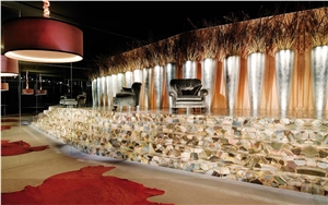 Blue Agate Semiprecious Stone Coffeetable/Agate Bar Tabletop