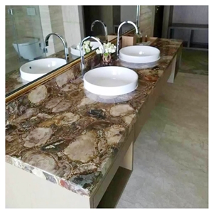 Quartz Crystal Washing Basin Series Bathroom Countertop, Vanity Top