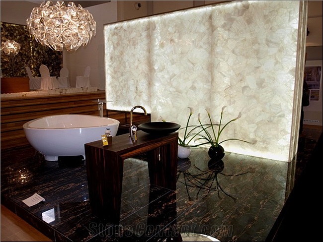 White Crystal Bathtub/Luxury Natural Stone Basin