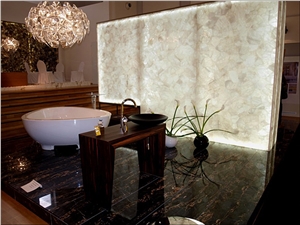 White Crystal Bathtub/Luxury Natural Stone Basin