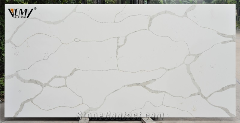 Calacatta Gold Veins Quartz Stone Slabs