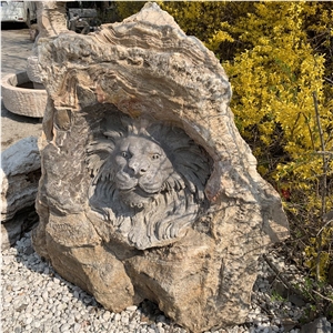 Natual Stone Of Black Marble Lion