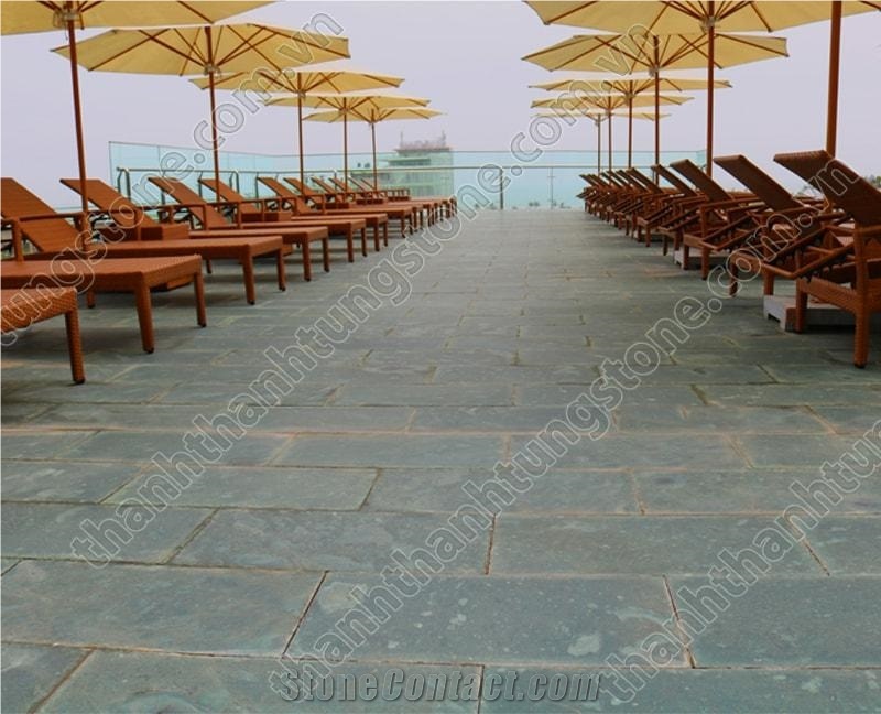 Natural Moss-Green Limestone Tiles Floor