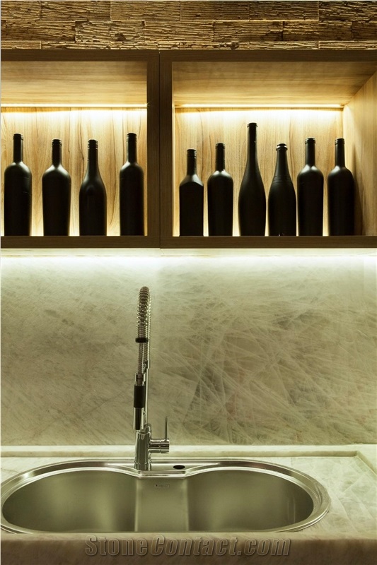 Cristallo White Quartzite Slabs