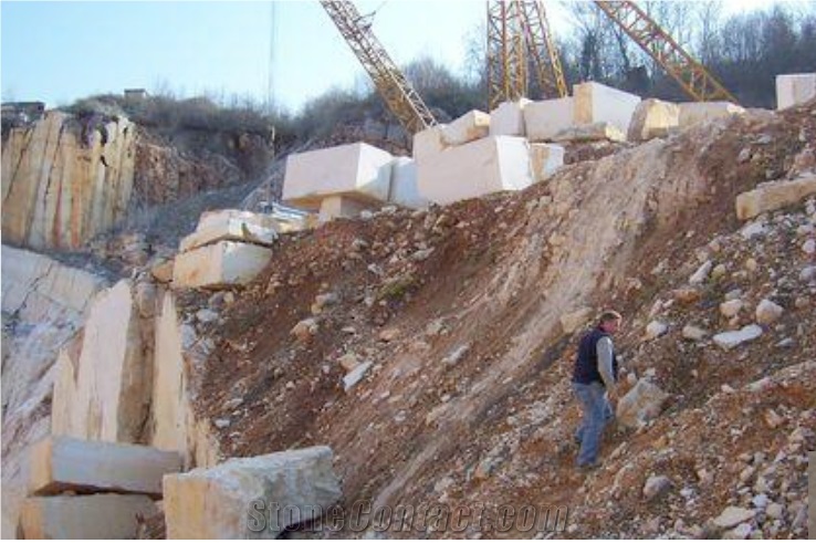 Botticino Classico, Botticino Semi Classico Marble Quarry Blocks