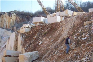 Botticino Classico, Botticino Semi Classico Marble Quarry Blocks Botticino Classico, Botticino Semi Classico Marble Quarry Blocks