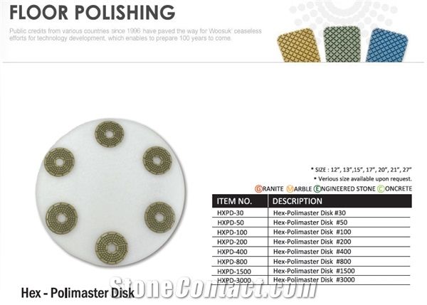 Hex-Polimaster Disk for Floor Polishing